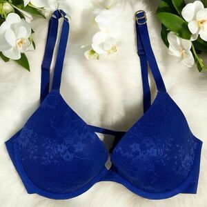 Stella McCartney Lace Plunge Royal Blue  Bra S73-109 size 32DD‎